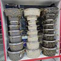 سرویس قابلمه ۲۱پارچه ماموت ماربل دسته طلایی