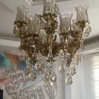 لوستر برنجی سنگین ۱۲ شاخه طرح فرشته