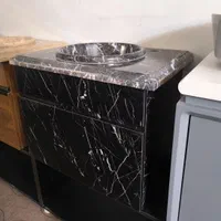 روشویی کابینتی مشکی رگه دار سنگ طبیعی