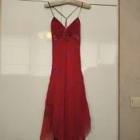 پیراهن مجلسی حریر قرمز بلند اورجینال (نو)|لباس|تهران, پاسداران|دیوار