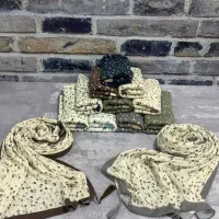 شال برشکا پلیسه لمه دار