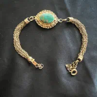 دستبند زیر خاکی نگین فیروزه