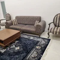مبل نیم ست ۵ نفره همراه با جلو مبل تمام چوب|مبلمان خانگی و میز عسلی|بومهن, |دیوار