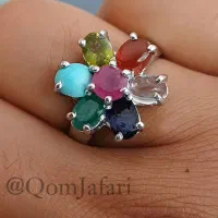 انگشتر نقره زنانه هفت نگین
