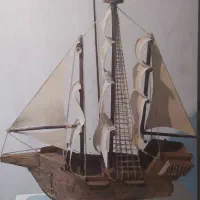 کشتی بادبانی دست ساز چوبی