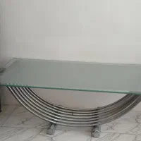 میز استیل و شیشه ای