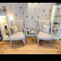 مبل نیمه سلطنتی یا استیل با میز ناهارخوری