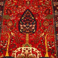 قالی دست بافت منظره طبیعت