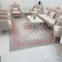 فرش دستباف پشم گل ابریشم جفت (۲ تخته)
