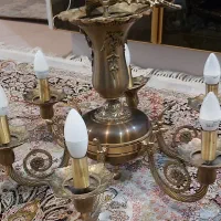 لوستر تمام برنج ۶ شاخه