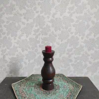 ۵ عدد جاشمعی چوبی خراطی شده با پایه کیک|صنایع دستی و سایر لوازم تزئینی|رودسر, |دیوار