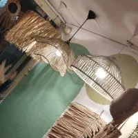 لوستر حصیری حصیر لوستر رافیا آباژور حصیر