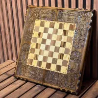 تخته نرد چوب گردو و شطرنج