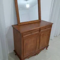 آینه کنسول نو نو با چوب گردو سندبلاست شده