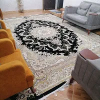 دوتا فرش ۱۲ متری گل ابریشم کاملا سالم