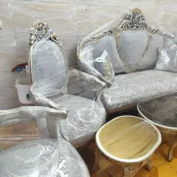 مبل استیل سلطنتی ۹نفره|مبلمان خانگی و میز عسلی|کرج, حسین‌آباد|دیوار