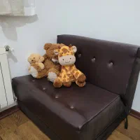 مبل تک نفره چرمی تخت خواب شو