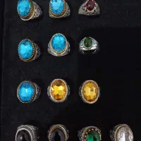 انگشتر عقیق نگین‌دار مردانه (استیل)