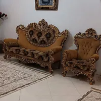 مبل سلطنتی ۹نفره همراه با جلو مبلی میز عسلی|مبلمان خانگی و میز عسلی|پاکدشت, |دیوار