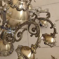 وسایل برنجی  لوستر. شمعدان. میز اتو.میز برش|لوستر و چراغ آویز|مشهد, طلاب|دیوار