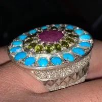 انگشتر چند جواهر دستساز