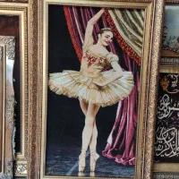 تابلو فرش  رقص باله چله ابریشم  ۵۰رج