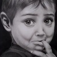 نقاشی سیاه قلم از چهره زیبا شما