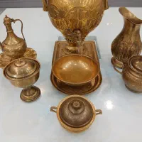 سماور برنجی ذغالی ورق ضخیم قدیمی