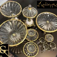 سرویس ۲۵ پارچه بلور لب طلا|ظروف سرو و پذیرایی|مشهد, شاهد|دیوار