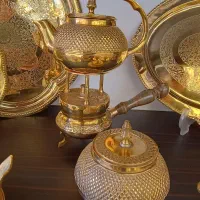 سرویس چایخوری مدل نگینی برنجی وارداتی|حراج|باقرشهر, |دیوار