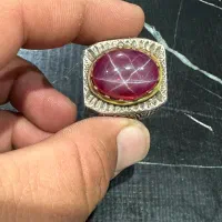 انگشتر نقره نگین یاقوت استار ۵۵گرم