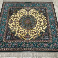 قالی ۴ متری دو کف ابریشم دستباف اصفهان نو