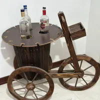 میز بار سه چرخه چوبی