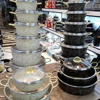 سرویس قابلمه لبه چدن ۱۵ پارچه ماربل کوشا