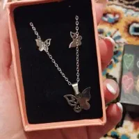 گردنبند و گوشواره استیل