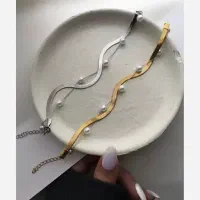 دستبند و گردنبند ماری و مرواریدی