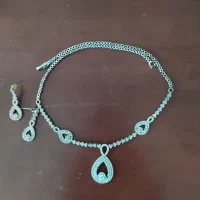 نیم ست نقره سفارشی با نگین اصل و نقره 925