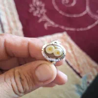 انگشتر نقره باباقوری دوچشم