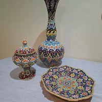 بشقاب، شکلات‌خوری، گلدان میناکاری|صنایع دستی و سایر لوازم تزئینی|تهران, سازمان برنامه شمالی|دیوار