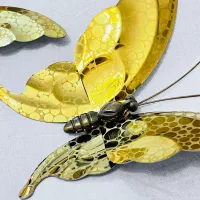 ۳ عدد پروانه برنجی تزئینی دیواری|صنایع دستی و سایر لوازم تزئینی|تبریز, |دیوار