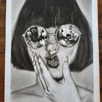 سفارش طراحی چهره سیاهقلم و دیوار کوب سفالی|تابلو، نقاشی، عکس|فردیس, فردیس|دیوار