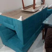 حراج مبل و میز ناهارخوری و دراور تخت چوبی۲نفره|حراج|کرج, اتحاد|دیوار