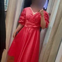 لباس مجلسی ساتن سرخابی دخترونه