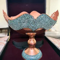 کشکول پایه دار شبکه بری فیروزه کوبی