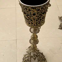 ظرف میوه،سطل آشغال و ساعت دیواری برنز در حد نو|صنایع دستی و سایر لوازم تزئینی|تهران, باغ خزانه|دیوار