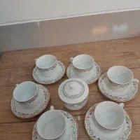 فنجان ونعلبکی و قندون چینی گلستان