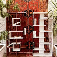 ویترین قفسه کتابخانه طوسی قهوه ای سفید|کتابخانه، شلف، قفسه‌های دیواری|تهران, شهید آوینی|دیوار