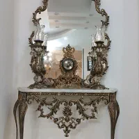 آینه وشمعدان وساعت برنز