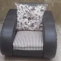 مبل قهوه‌ای چرم