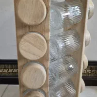 جا ادویه ۱۲ تایی با طرح چوب